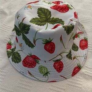 Strawberry Print Bucket Hat